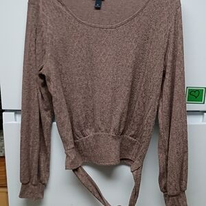 Daytrip Brown Long Sleeve Women's Blouse